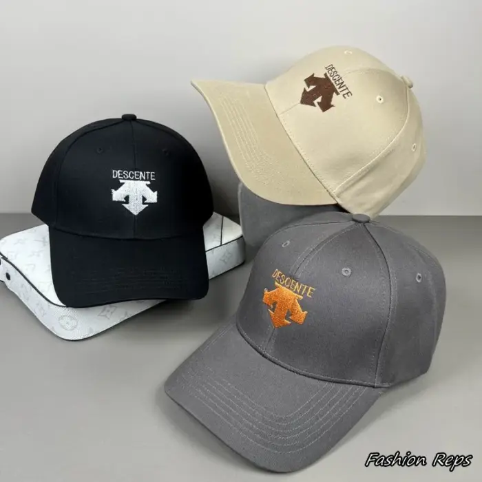 Descente Spirit Mark Embroidered Athletic Sports Cap In Multiple Color