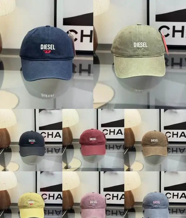 Diesel Washed Embroidered Oval D Logo Baseball Cap In Multiple Colors
