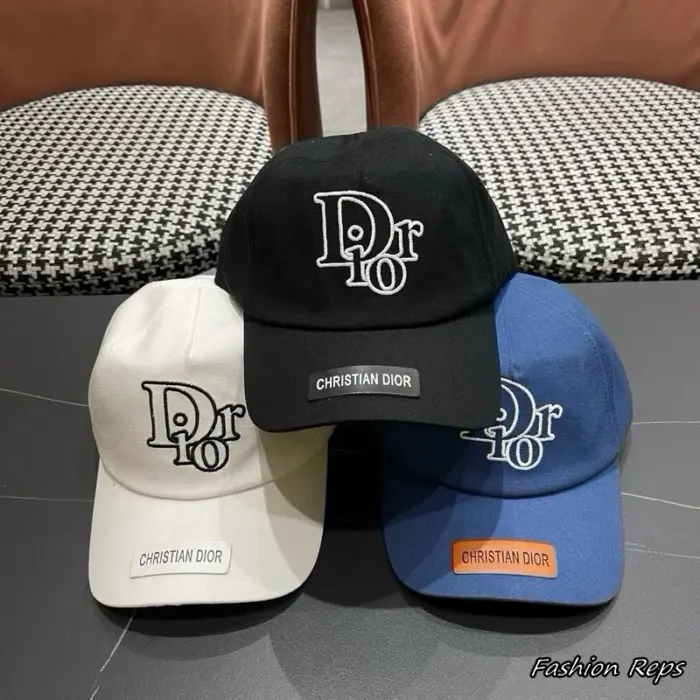 Christian Dior Stacked Logo Monogram Visor Patch Baseball Cap In Multiple Colors