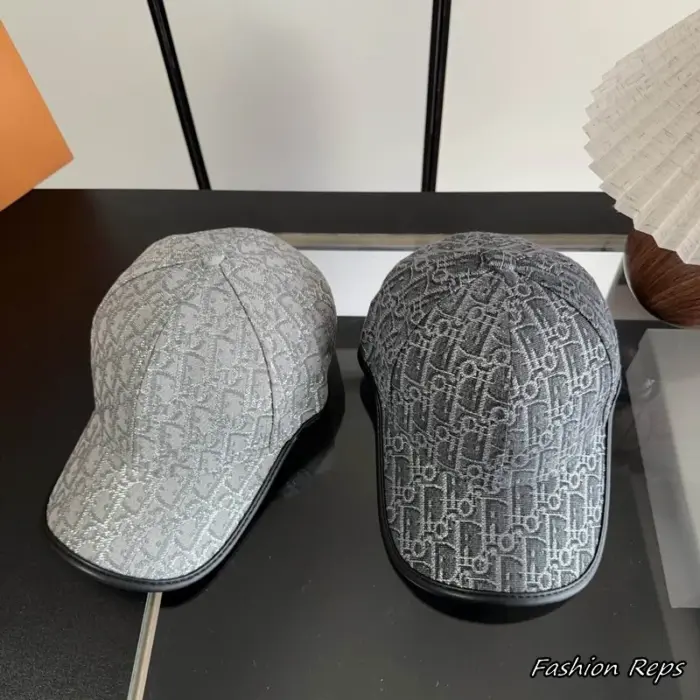 Dior Oblique Lurex Jacquard Canvas Leather Trimmed Baseball Cap In 2 Colors