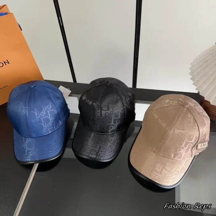 Dior Oblique Silk Jacquard Leather Trimmed Baseball Cap In Multiple Colors