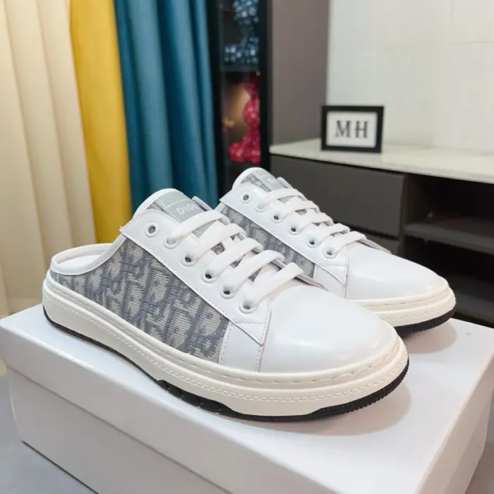 Dior Walk'n'Dior Style Mule Sneakers In Grey