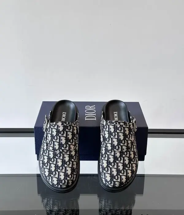 Dior Aqua Mules With Unique Jacquard