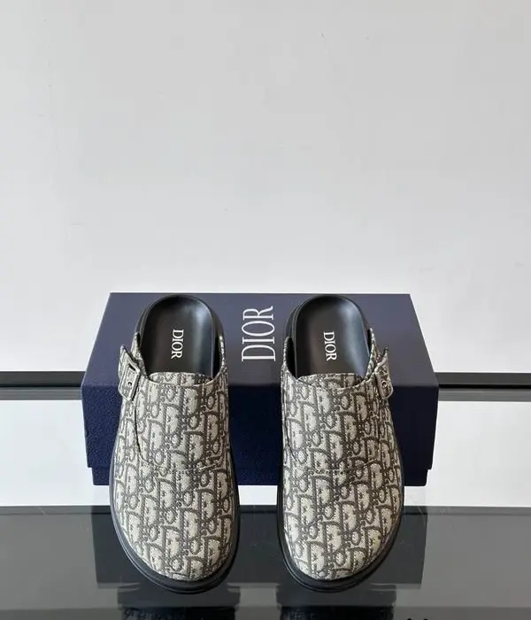 Dior Aqua Mules With Jacquard In 2 Colors