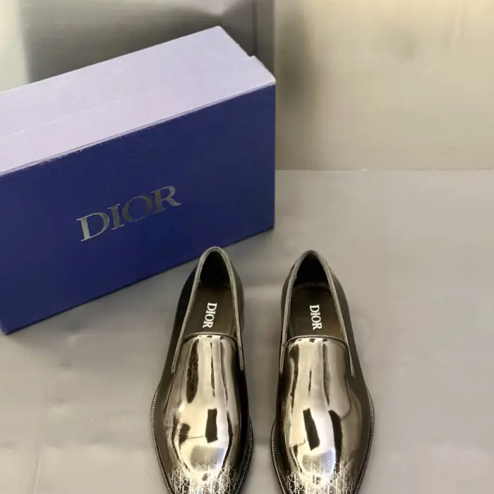 Christian Dior Metallic Finish Loafers