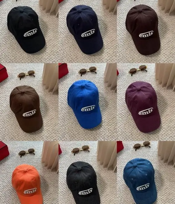 Emis Classic & Denim Monochromatic Arch Logo Cap In Multiple Colors
