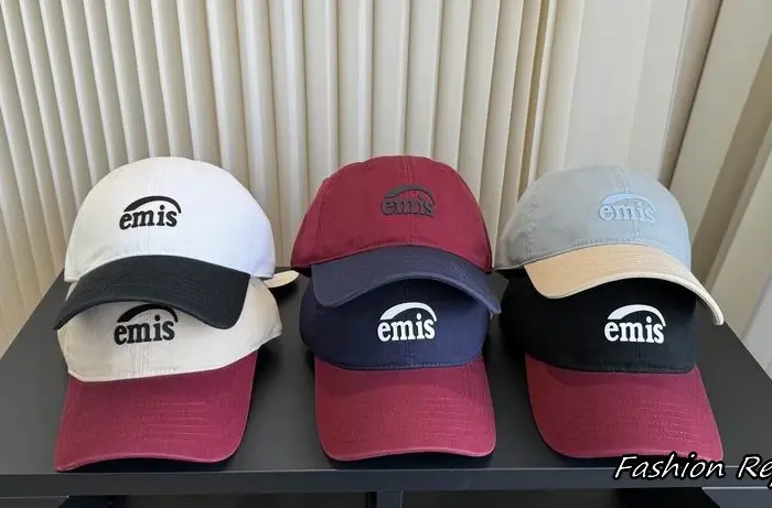 Emis Arch Logo Two Tone Pastel & Contrast Color Block Twill Cap In Multiple Colors