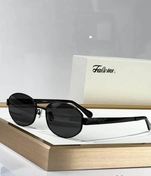 Fake Me Minima Narrow Oval Metal Sunglasses In Different Colors