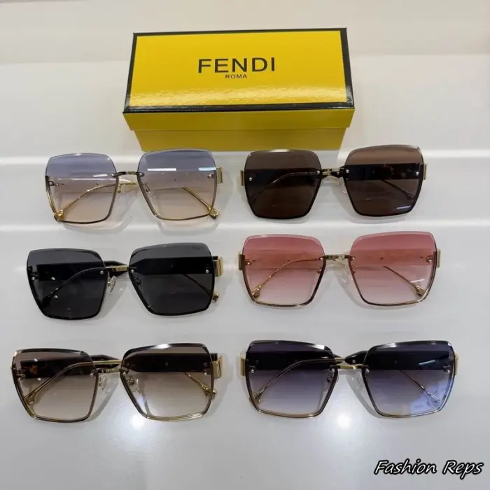 Fendi Fendigraphy Rimless Square Sunglasses In Multiple Colors