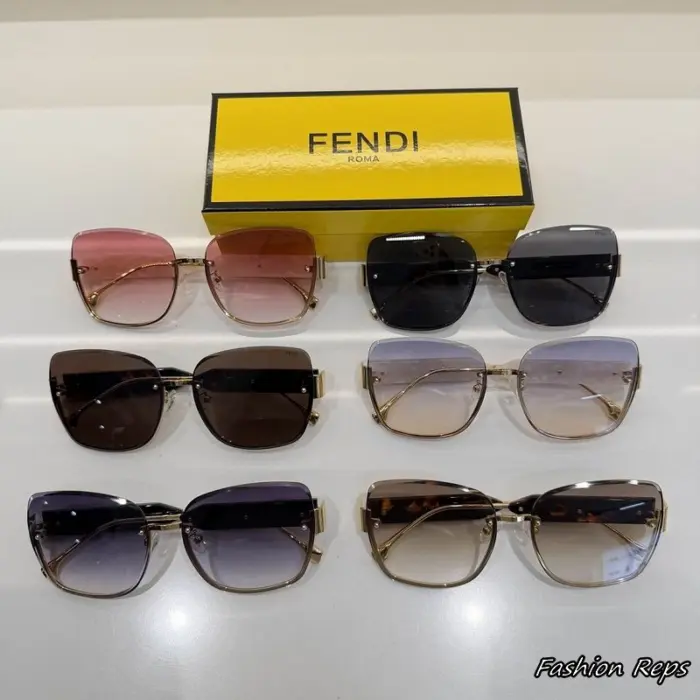 Fendi Fendigraphy Rimless Square Sunglasses In Different Colors