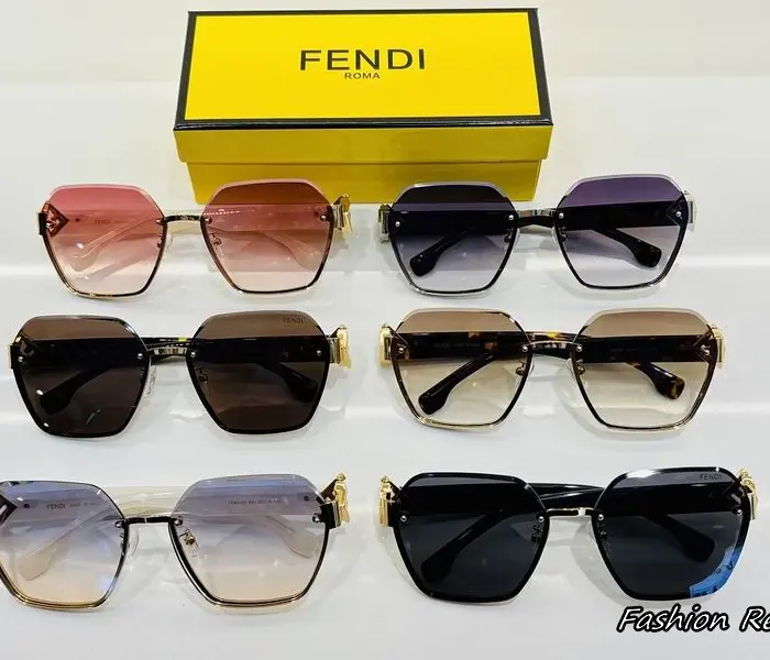Fendi First Crystal Heptagonal Rimless Sunglasses In Different Colors