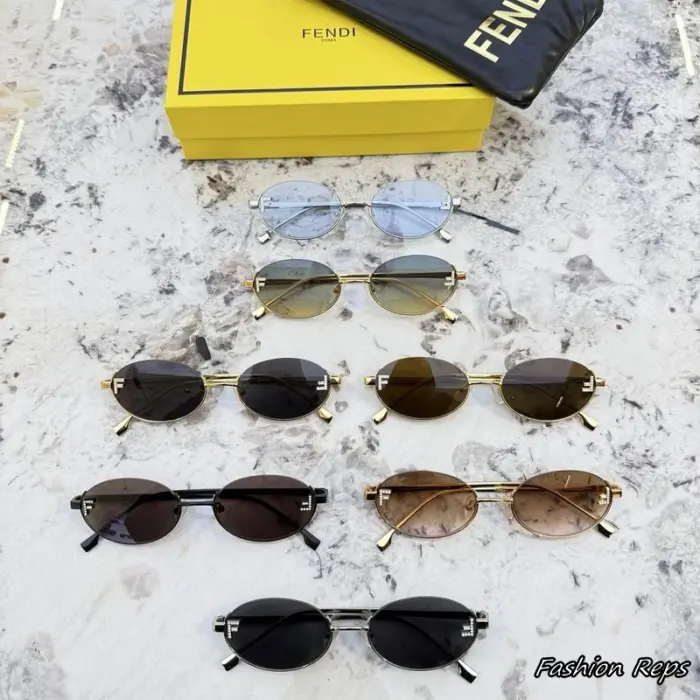 Fendi First Crystal Oval Rimless Sunglasses In Different Colors