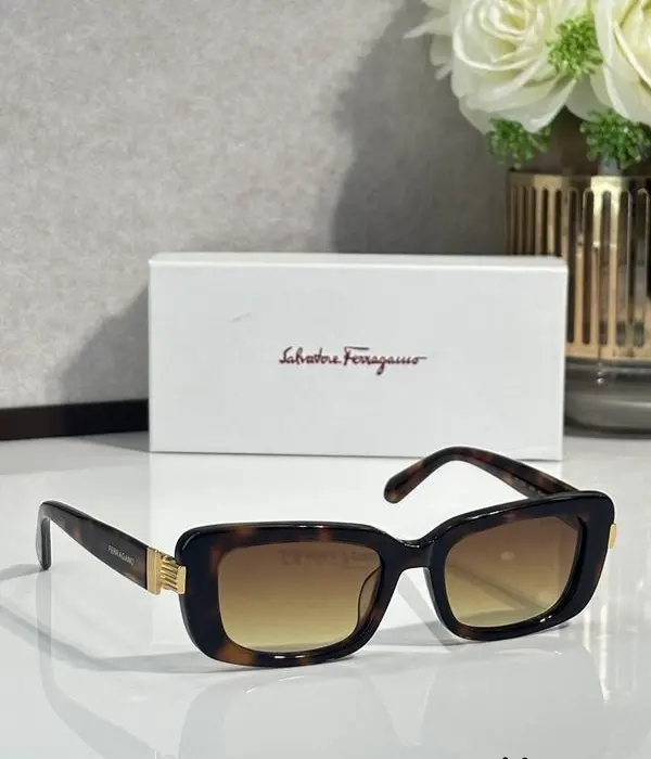 Ferragamo Prisma Rectangular Acetate Sunglasses In Different Colors