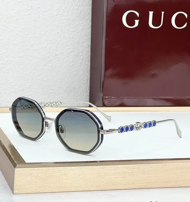 Gucci Crystal Interlocking G Octagonal Frame Sunglasses In Different Colors