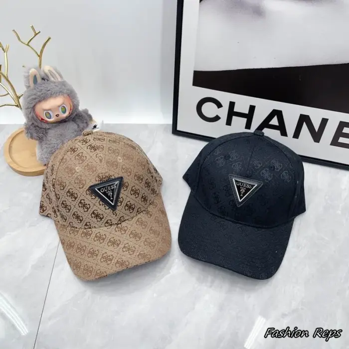 Guess All Over 4G Monogram Jacquard Triangle Logo Baseball Cap In 2 Colors