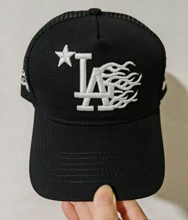Hellstar Flame "LA" Logo Trucker Mesh Cap