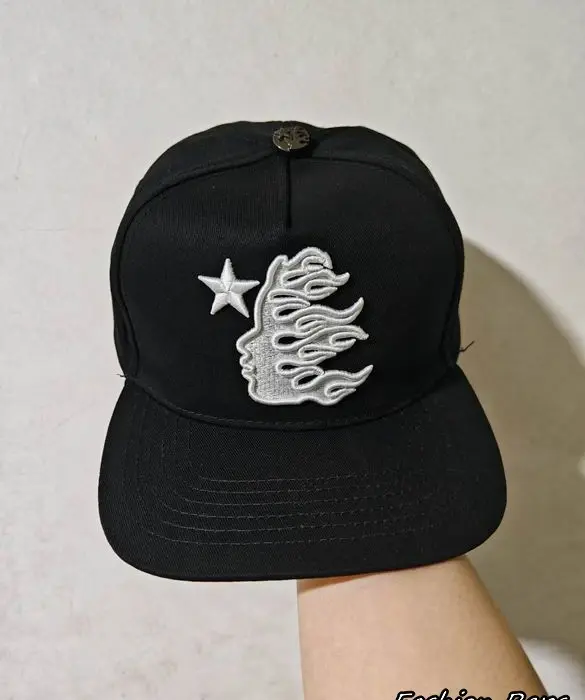 Hellstar Flaming Brain Profile Head Logo Canvas Snapback Cap