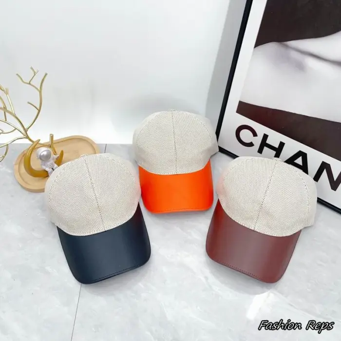 Hermès Plain Canvas & Calfskin Leather Visor Baseball Cap In Multiple Colors