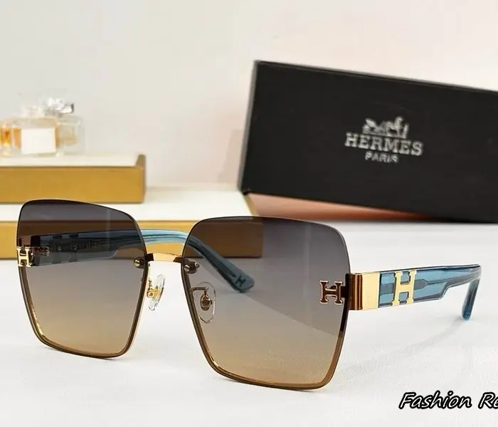 Hermès H8021S Rimless Square Sunglasses In Different Colors