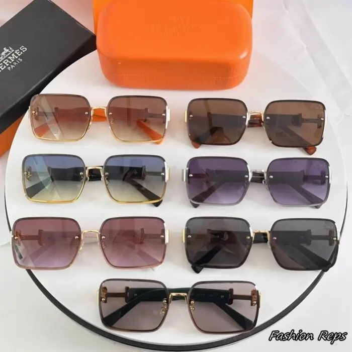 Hermès Rimless H Cutout Square Sunglasses In Different Colors