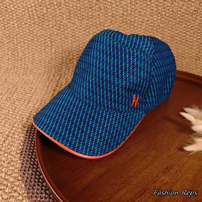 Hermès Nevada Woven Jacquard Micro Check Canvas Baseball Cap In Multiple Colors