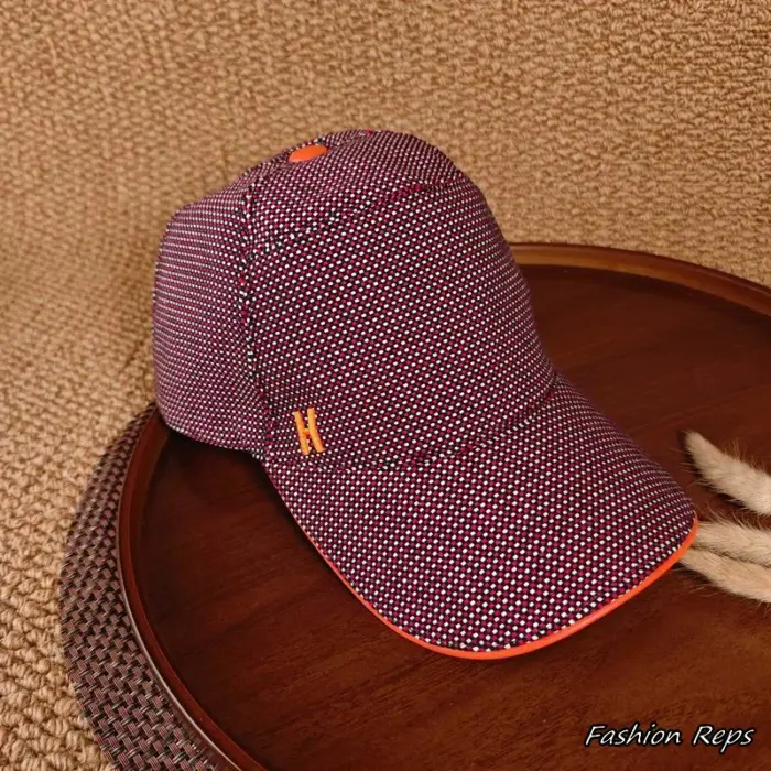 Hermès Nevada Woven Jacquard Micro Check Canvas Baseball Cap