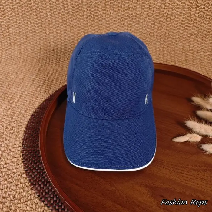Hermès Nevada Royal Blue Side "H" Embroidered Canvas Baseball Cap