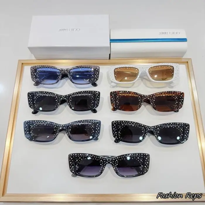 Jimmy Choo Crystal Embellished Square Sunglasses In Different Colors