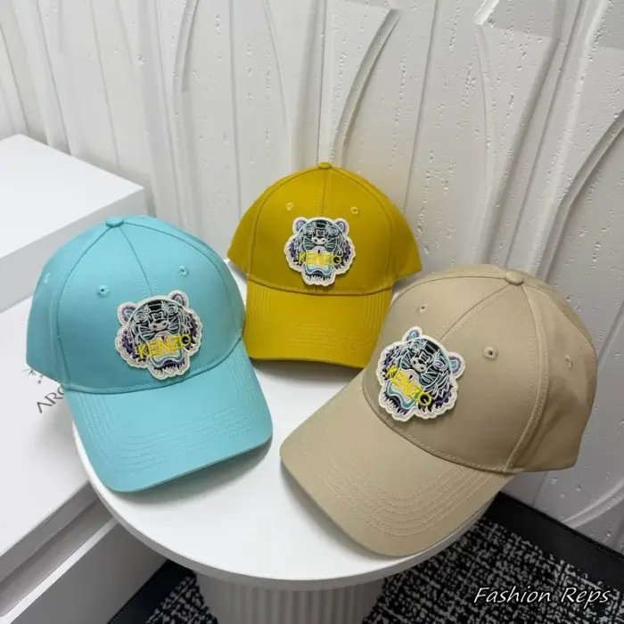 Kenzo Iconic Tiger Crest Patch Canvas Baseball Cap in Multiple Colors