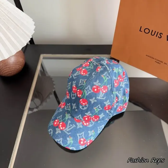 Louis Vuitton Monogram Cherries Denim Baseball Cap