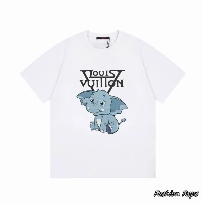 Louis Vuitton Cartoon Elephant Graphic Logo T Shirt In 2 Colors