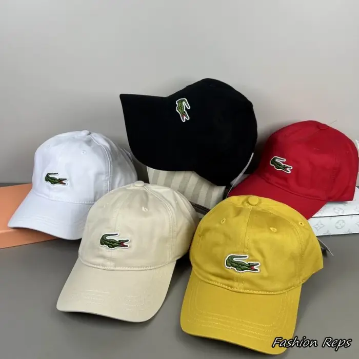 Lacoste Classic Small Crocodile Logo Embroidered Canvas Baseball Cap in Multiple Colors
