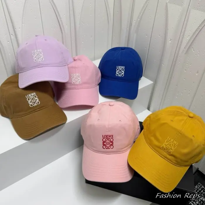 Loewe Classic Anagram Logo Curved Brim Cotton Cap in Multiple Colors