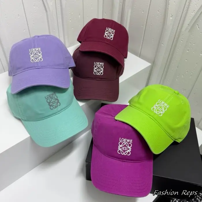 Loewe Authentic Style Anagram Logo Embroidered Canvas Cap in Multiple Colors