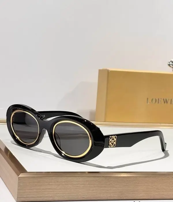 Loewe Beveled Oval Maxi Anagram Sunglasses In Different Colors