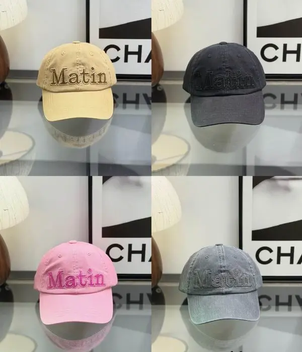 Matin Kim "Matin" Logo Washed Ball Cap in Multiple Colors