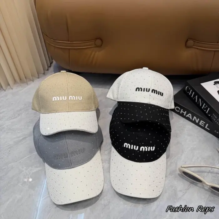 Miu Miu Rhinestone Waffle Knit Baseball Cap In Multiple Colors