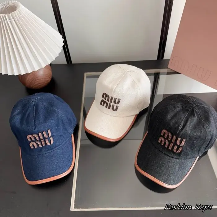 Miu Miu Leather Trimmed Embroidered Denim Baseball Cap In Multiple Colors