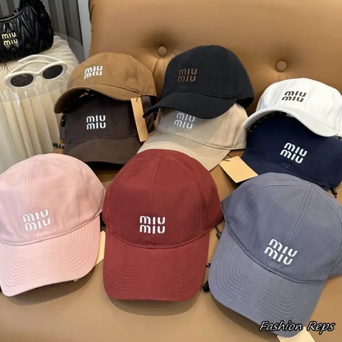 Miu Miu Embroidered Canvas Baseball Cap In Multiple Colors