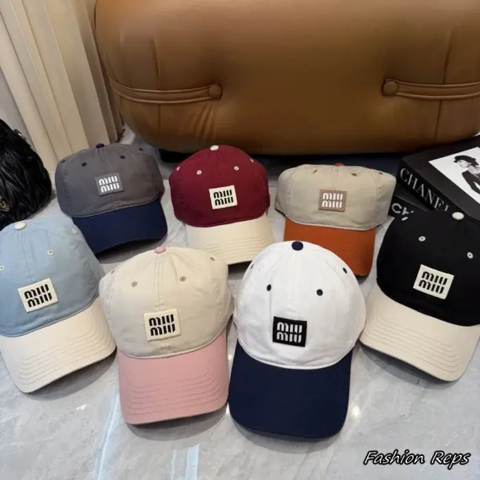 Miu Miu Two Tone Patch Logo Baseball Cap In Multiple Colors