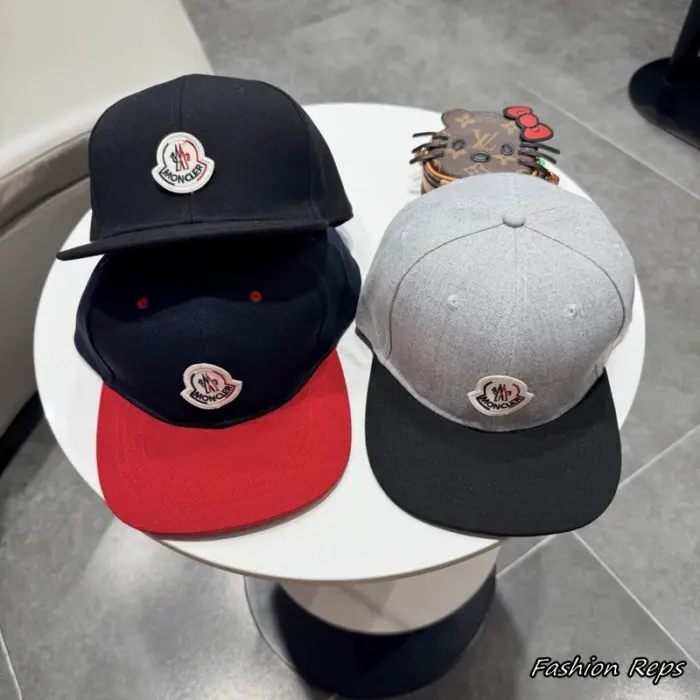 Moncler Felt Logo Patch Flat Brim Baseball Cap In Multiple Colors