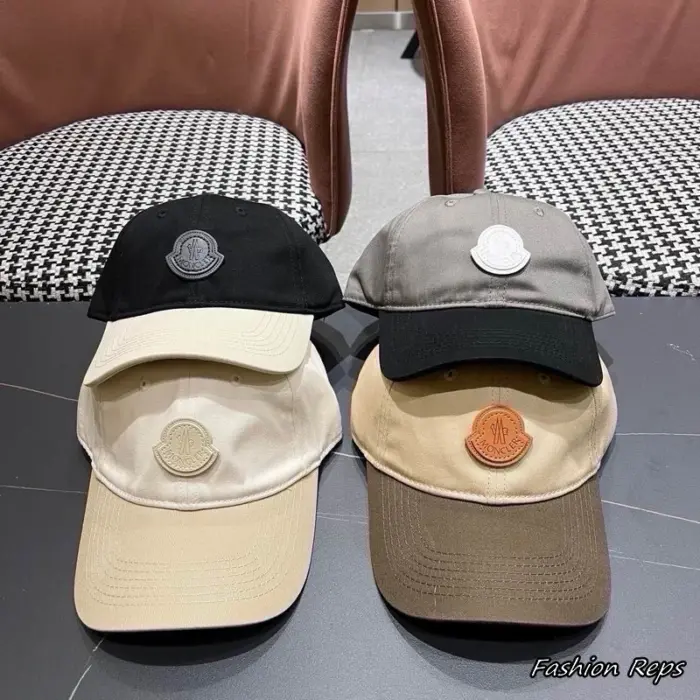 Moncler Rubber Silicon Logo Patch Two Tone Baseball Cap In Multiple Colors