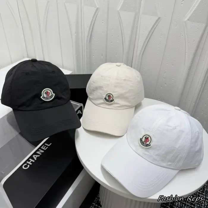Moncler Nylon Crinkle Felt Logo Patch Baseball Cap In Multiple Colors