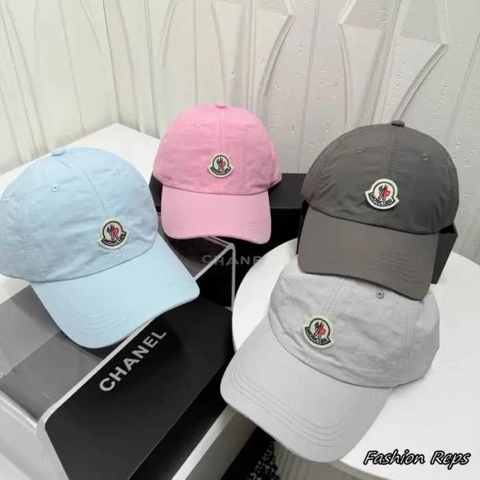 Moncler Signature Felt Rooster Patch Nylon Cap In Multiple Colors