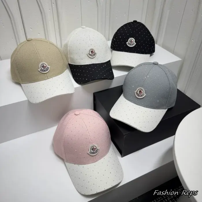 Moncler Crystal Rhinestone Textured Felt Logo Baseball Cap In Multiple Colors
