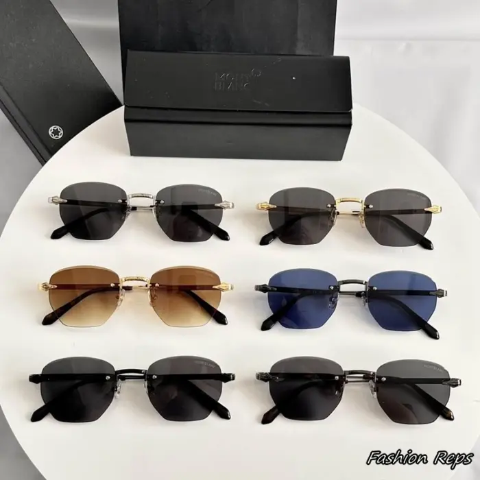 Montblanc MB0405S Geometric Rimless Sunglasses In Different Colors