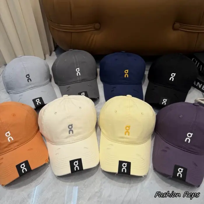 On Running Frayed Brim Streetwear Strapback Caps In Multiple Colors