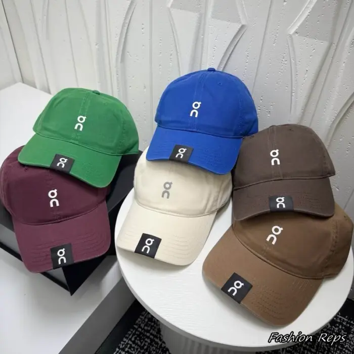 On Running Double Logo Patch Twill Baseball Caps In Different Colors