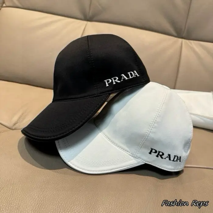 Prada Embroidered Logo Drill Baseball Cap In 2 Colors