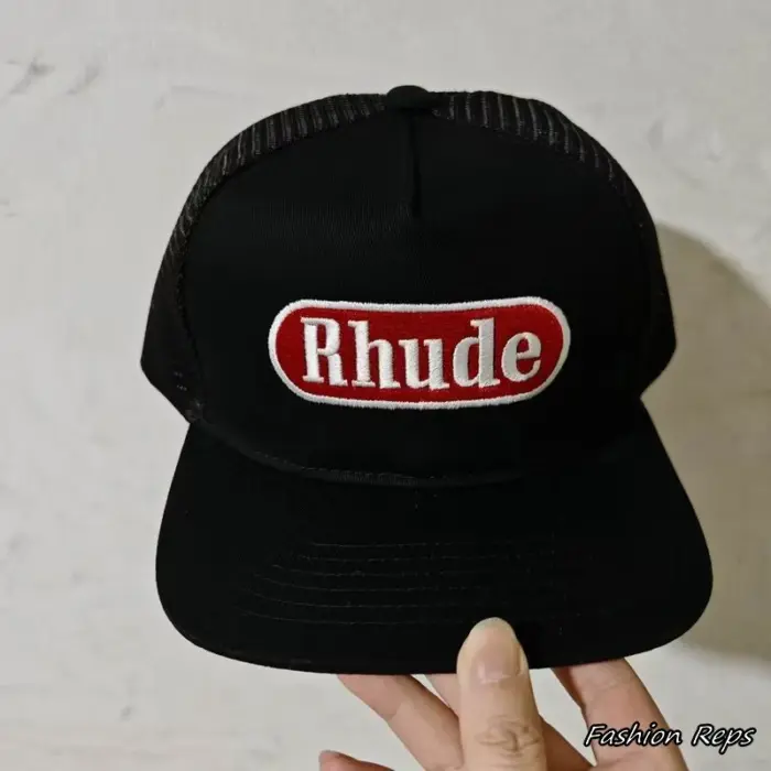 Rhude Pill Logo Embroidered Mesh Trucker Cap